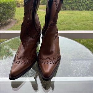 Vimar Brown Leather Ankle Boots 37